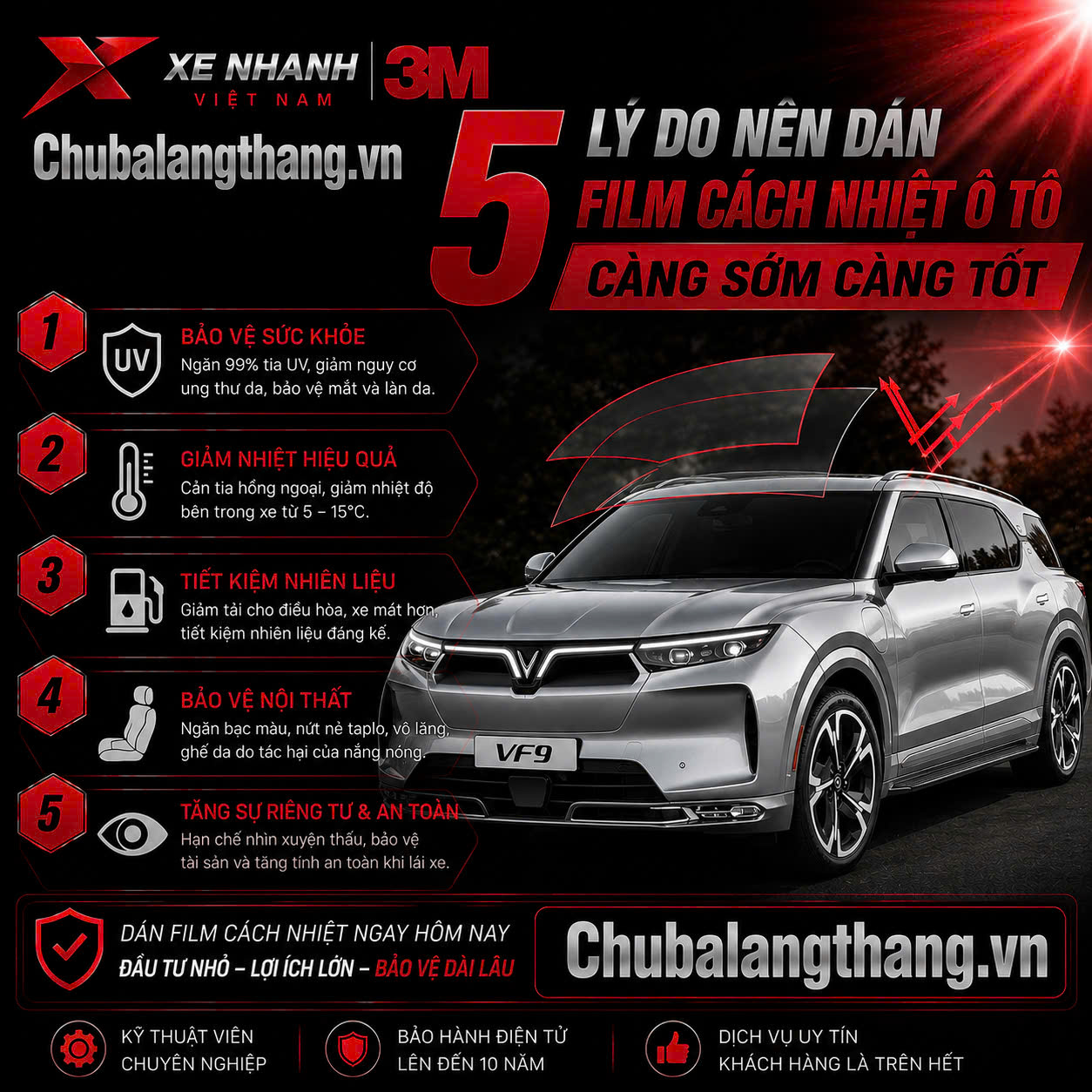 5 LÝ DO NÊN DÁN FILM CÁCH NHIỆT 3M CHO Ô TÔ CÀNG SỚM CÀNG TỐT – GIẢI PHÁP CHỐNG NÓNG HIỆU QUẢ CHO MỌI HÀNH TRÌNH