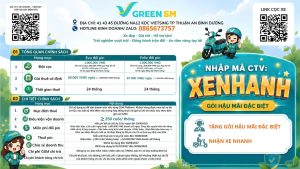 THUÊ XE MÁY ĐIỆN XANH SM – NHẬP MÃ XENHANH, HỖ TRỢ NHẬN XE NHANH 🛵⚡