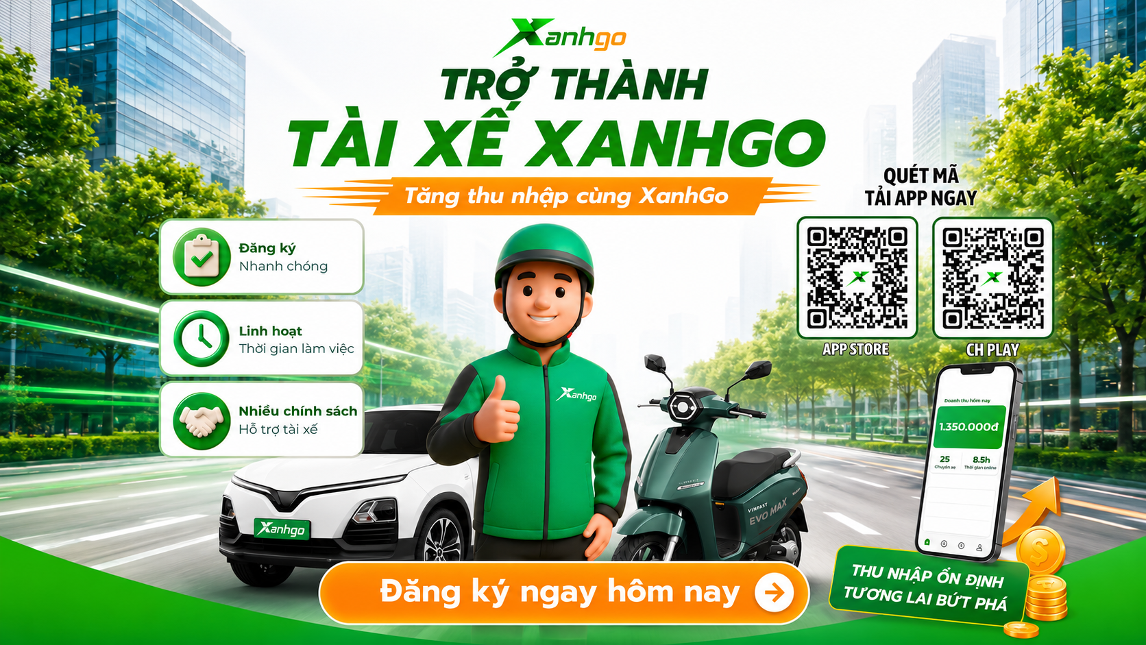 🚗 🔥 THU NHẬP ỔN ĐỊNH - TƯƠNG LAI BỨT PHÁ CÙNG XANHGO!
