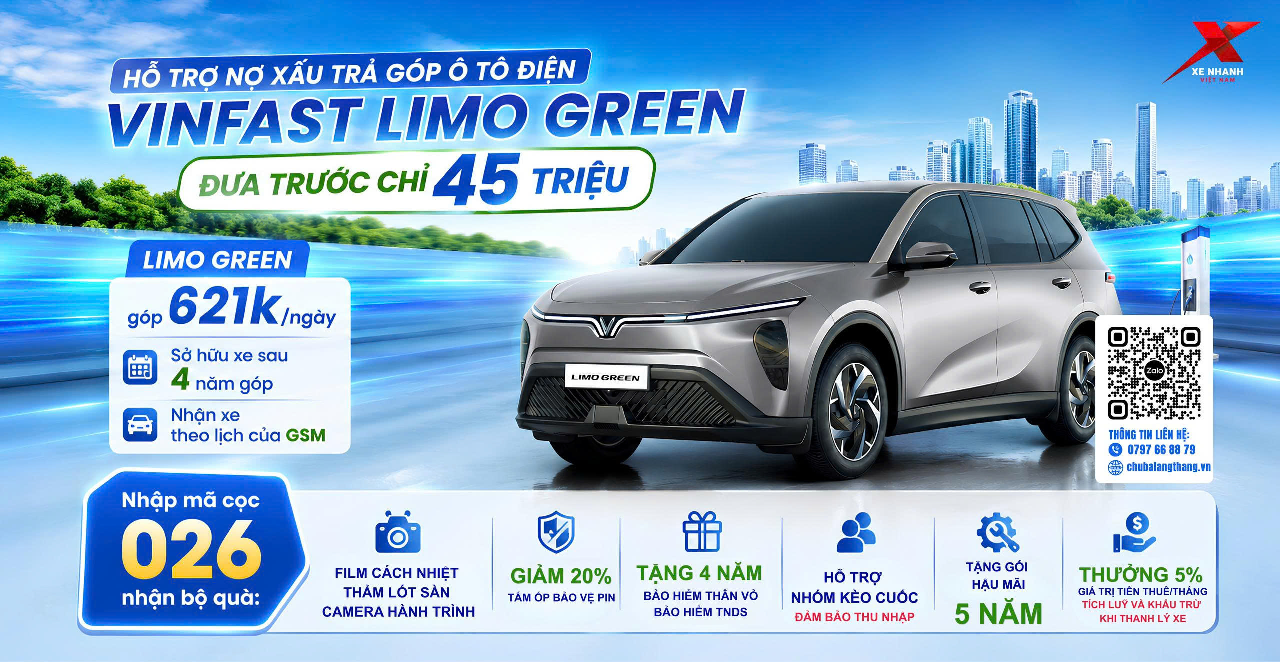 VinFast Limo Green trả góp – Đưa trước chỉ 45 triệu, hỗ trợ khách hàng có lịch sử tài chính khó